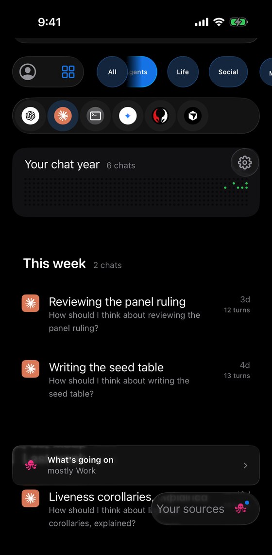 The Claude room — your chats, as a feed.